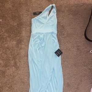 NWT Lulus fabulous forever Mint Green Midi Dress, XS One Shoulder